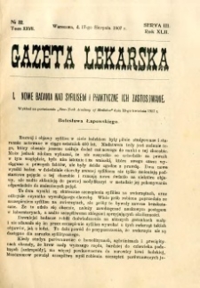 Gazeta Lekarska 1907 R.42, t.27, nr 32