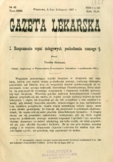 Gazeta Lekarska 1907 R.42, t.27, nr 43