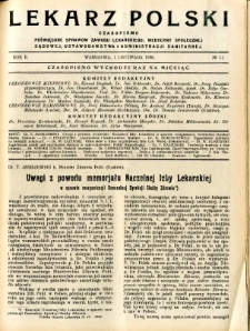 Lekarz Polski 1926 R.2 nr 11