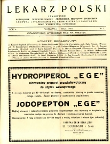 Lekarz Polski 1929 R.5 nr 5