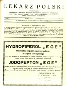 Lekarz Polski 1929 R.5 nr 12