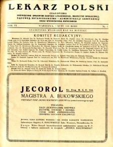Lekarz Polski 1930 R.6 nr 2
