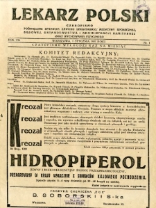 Lekarz Polski 1931 R.7 nr 1