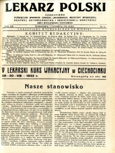 Lekarz Polski 1932 R.8 nr 6