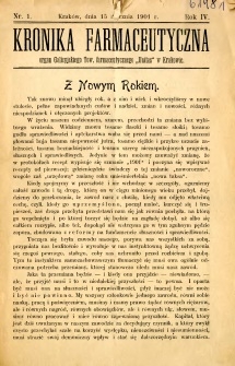Kronika Farmaceutyczna 1901 R.4 nr 1
