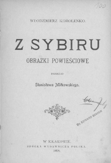 Z Sybiru : obrazki powieściowe