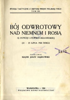 Bój odwrotowy nad Niemnem i Rosią 1-ej dywizji litewsko-białoruskiej (21-25 lipca 1920 roku)