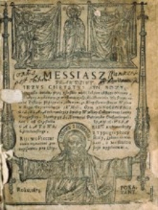 Messiasz prawdziwy Jezus Chrystus Syn Boży [...].