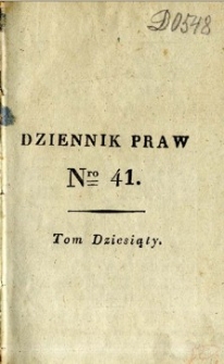 Dziennik praw Królestwa Polskiego. T. 10, nr 41.