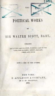 Poetical works of sir Walter Scott, Bart