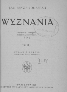 Wyznania. T. 1