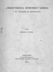 Characteristica Geometrica Leibniza i jej znaczenie w matematyce