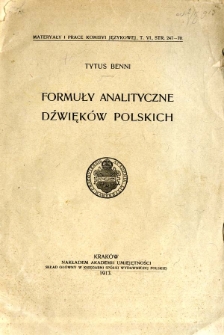 Formuły analityczne dźwięków polskich