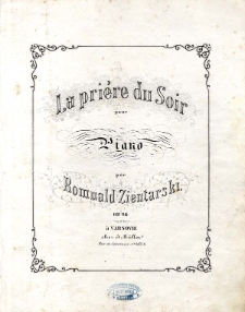 La prière du soir : pour piano : op. 24