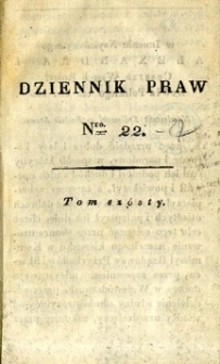 Dziennik praw Królestwa Polskiego. T. 22, nr 74-78.