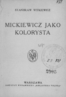 Mickiewicz jako kolorysta