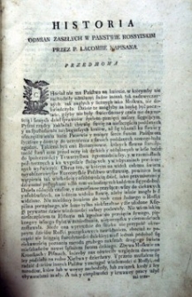 Historia odmian zaszłych w Państwie Rossyiskim, napisana francuskim ięzykiem przez [...]