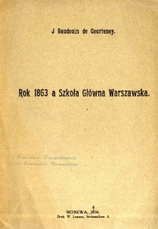 Rok 1863 a Szkoła Główna Warszawska