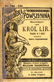 Król Lir : tragedya w 5 aktach