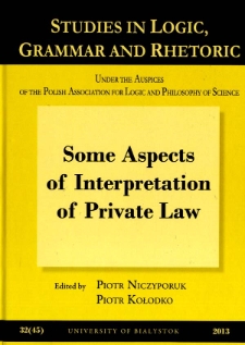 Some aspects of interpretation of private law