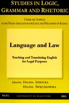 Language and law : teaching and translating English for legal purposes
