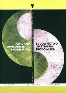 Budownictwo i Inżynieria Środowiska. Vol.7, no.1