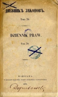 Dziennik praw Królestwa Polskiego. T. 70, nr 240-244