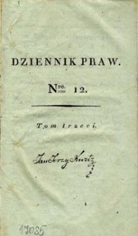 Dziennik praw Królestwa Polskiego. T. 3, nr 12