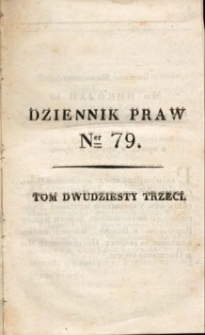 Dziennik praw Królestwa Polskiego. T. 23, nr 79-81.