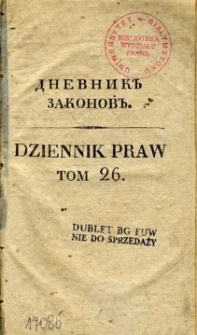 Dziennik praw Królestwa Polskiego. T. 26, nr 87.