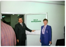 Otwarcie sali audytoryjnej "Esperanto" w Dziecięcym Szpitalu Kliniecznym im. Ludwika Zamenhofa, ul. Waszyngtona, Białystok,1993 r.