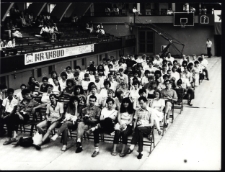 Otwarcie 43. Światowego Kongresu Młodzieży Esperanckiej w 100. rocznicę języka esperanto, hala "Wisły", ul. Reymonta, Kraków, 24 lipca 1987 r.