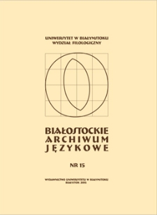 Białostockie Archiwum Językowe nr 15