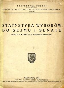 Statystyka wyborów do sejmu i senatu odbytych w dniu 5 i 12 listopada 1922 roku