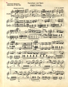 Ouverture zur Oper: Preciosa : für Clavier.