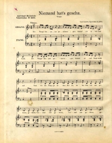 Niemand hat's gesehn, Op. 9. Heft X. No. 4.