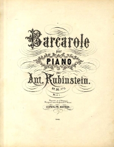 Barcarole pour piano : Op. 30 No. 1.