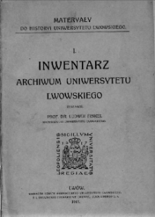 Inwentarz archiwum Uniwersytetu Lwowskiego