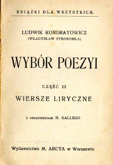 Wybór poezyi. Cz. 3, Wiersze liryczne