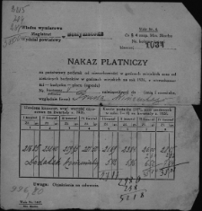 Nakaz płatniczy wystawiony na Wincentego Prusa za podatek od nieruchomości przy ul. Koszykowej 4, Białystok, 1926 r.