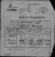 Nakaz płatniczy wzywający do opłacenia podatku od niezabudowanego placu należącego do Sowińskiego Henryka, 1929 r.