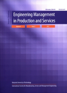 Engineering Management in Production and Services. Vol. 9, issue 2