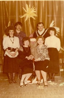 Choinka dla pracowników Fabryki Przyrządów i Uchwytów, świetlica zakładowa, ul. Łąkowa 3, Białystok, lata 80. XX w.