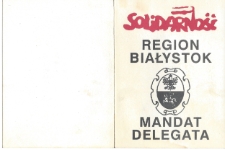 Mandat delegata nr 98/92, należący do Lecha Jerzego Gawałkiewicza, Białystok, 2 października 1993 r.