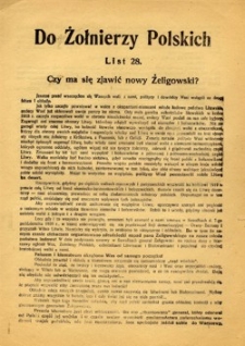 Do Żołnierzy Polskich List 28 : Czy ma się zjawić nowy Żeligowski?