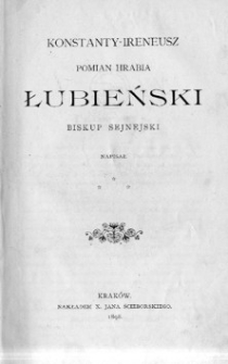 Konstanty-Ireneusz Pomian hrabia Łubieński biskup sejnejski