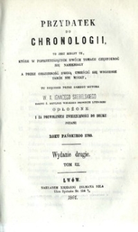 Przydatek do Chronologii [...]. T. 3