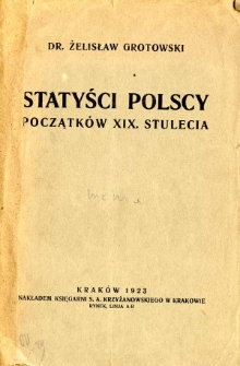 Statyści polscy początków XIX stulecia