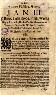 Konstytucya Seymu Walnego Ordynaryinego Sześć Niedzielnego.W Grodnie roku pańskiego M.DC.LXXVIII (1678) dnia XV Grudnia odprawuiącego się. Cum gratia et privilegio S.R.M.