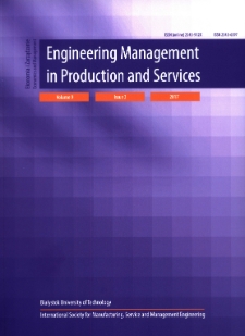 Engineering Management in Production and Services. Vol. 9, iss. 3